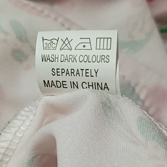 Christmas Shorty Set Santa Pink Bows Silky Soft Look Unworn 3/4-Ruffled-Sleeves - Picture 11 of 11